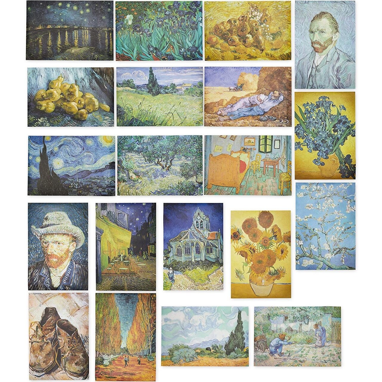 Vincent Van Gogh Art Posters for Wall Decor, Office, Dorm (13x19 In, 20 Pack)